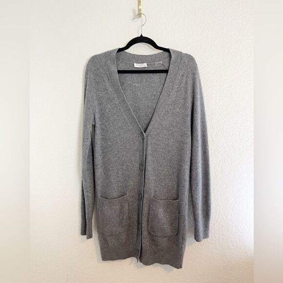 EQUIPMENT Femme Oversized Cashmere Cardigan in heather gray. Small - Picture 3 of 8